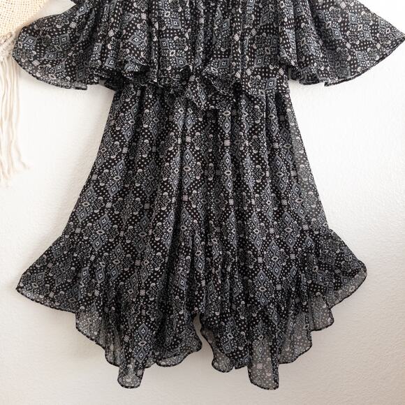 MISA Los Angeles Suki Cold-Shoulder Floral Flowy Mini Dress XS - Picture 4 of 14